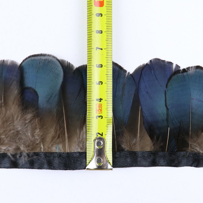 1 metar Obrub od prirodnog fazanskog perja Vrpca od pilećeg perja Širina 4-6 cm Vrpca za šivanje karnevalske haljine za Noć vještica