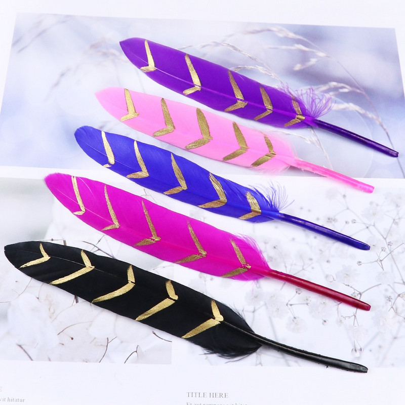 20 бр. Златни патешки гъши пера Висококачествено гъши перо за занаяти Бижута Шапки за глава Декоративни аксесоари пера