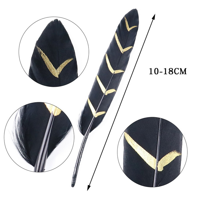 20 бр. Златни патешки гъши пера Висококачествено гъши перо за занаяти Бижута Шапки за глава Декоративни аксесоари пера
