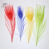 YOYUE povo plunksnos 10 vnt/sl., ilgis 25-30 cm Gražios natūralios povo plunksnos pasidaryk papuošalai Dekoratyvinės detalės