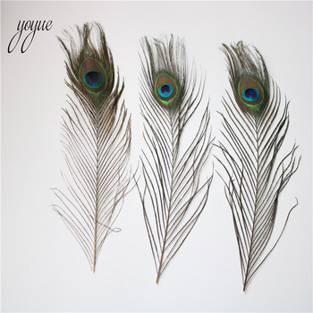 YOYUE Peacock Feathers 10 τμχ/παρτίδα, μήκος 25-30 cm Beautiful Nnatural Peacock Feather Diy Jewelry Διακοσμητικά Εξαρτήματα Deco