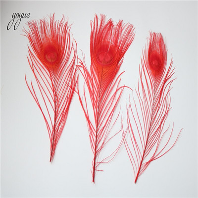 YOYUE povo plunksnos 10 vnt/sl., ilgis 25-30 cm Gražios natūralios povo plunksnos pasidaryk papuošalai Dekoratyvinės detalės