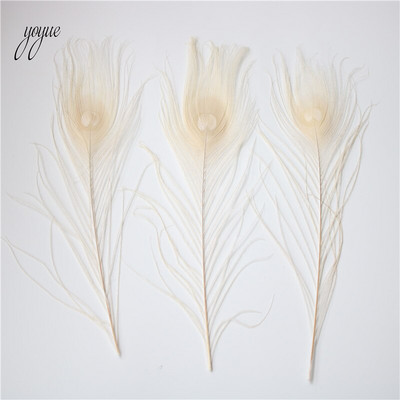 YOYUE povo plunksnos 10 vnt/sl., ilgis 25-30 cm Gražios natūralios povo plunksnos pasidaryk papuošalai Dekoratyvinės detalės