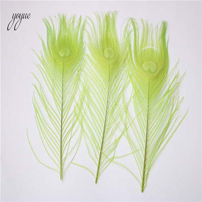 YOYUE povo plunksnos 10 vnt/sl., ilgis 25-30 cm Gražios natūralios povo plunksnos pasidaryk papuošalai Dekoratyvinės detalės