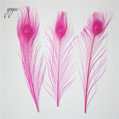 YOYUE povo plunksnos 10 vnt/sl., ilgis 25-30 cm Gražios natūralios povo plunksnos pasidaryk papuošalai Dekoratyvinės detalės