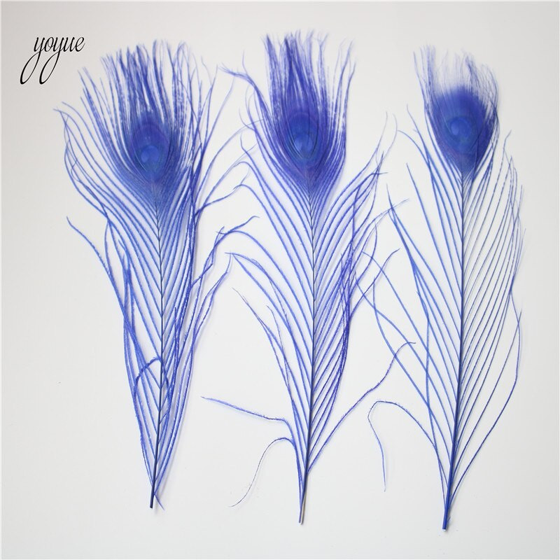 YOYUE povo plunksnos 10 vnt/sl., ilgis 25-30 cm Gražios natūralios povo plunksnos pasidaryk papuošalai Dekoratyvinės detalės