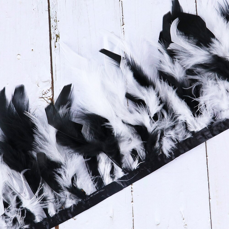 1 metar Obrub od purećeg perja DIY vjenčani pribor za šivanje Dekoracija odjeće Pahuljasto perje Vrpca za rukotvorine 10-15 CM