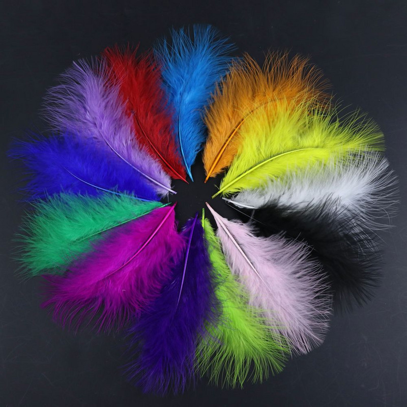 Aukštos kokybės pūkuotos Marabou kalakutienos plunksnos 15-20cm dekoravimui Papuošalai Drabužiai Siuvimo Medžiagos Amatai Plunksnos 100 vnt/part.