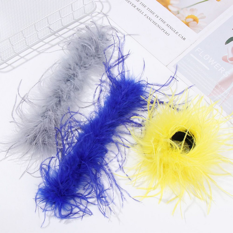 Φυσικές μανσέτες με φτερά στρουθοκαμήλου Μόδας Μασίφ γούνινο βραχιόλι με μανίκια καρπού πολυτελές μανίκια με φτερά ποδιού Γυναικεία αξεσουάρ μαλλιών