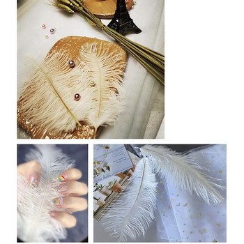 10 τεμ./συσκευασία καθαρού χρώματος φτερό στρουθοκαμήλου Πολλαπλών χρήσεων στηρίγματα φωτογραφιών Χειροτεχνία διακόσμηση τούρτας για νυφικό