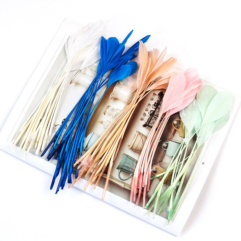 100 KOM prirodno tvrdo guščje perje 15-20 cm labudovo perje za DIY šešir Nakit Vijenac Rukotvorine Ukrasite Dodaci