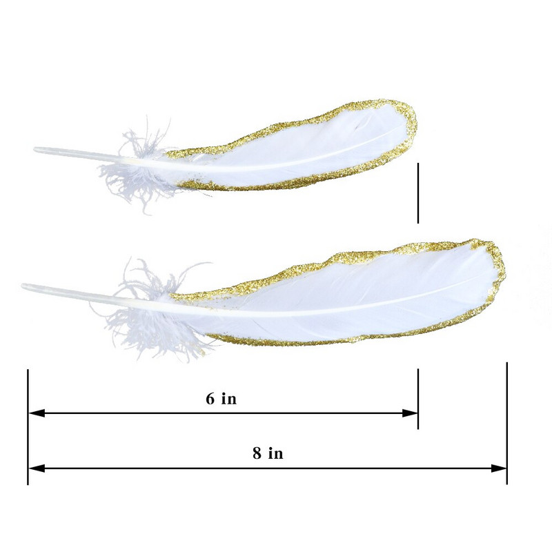 10 buc/lot Pene de aur perie albă pentru casă, nuntă, bijuterii, decorare, penne de gâscă, artizanat, accesoriu manual