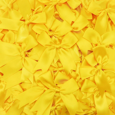 50gab. 85x85mm satīna lentes bantes Mezgls Amatniecības bantes rozā balts mazs puķu kaklasaite kāzu dekorācija bantīte DIY dzimšanas ballīte