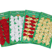 12PCS 5cm-6cm(appr) Коледна украса с лък Коледна елха Новогодишна празнична украса за парти