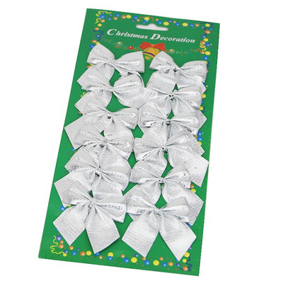 12PCS 5cm-6cm(appr) Коледна украса с лък Коледна елха Новогодишна празнична украса за парти