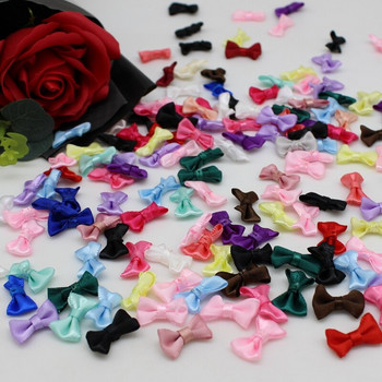 50/100 τμχ 10mm-20mm Μικρές Σατέν Κορδέλα Φιόγκοι Απλικέ λουλουδιών ράβω Craft φιόγκος Γαμήλιο πάρτι Ράψιμο DIY Διακοσμήσεις