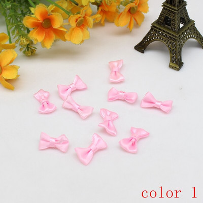 50/100gab 10mm-20mm Mazas satīna lentes bantes ziedu aplikācijas šūt Amatniecības bantītes kāzu ballītes šūšana DIY dekorācijas