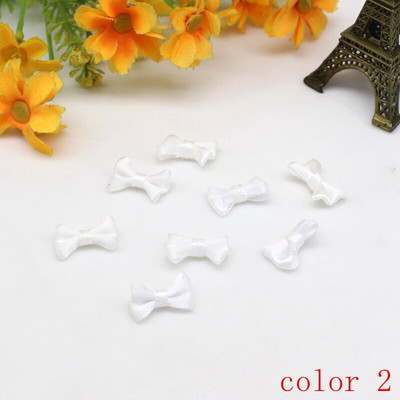 50/100gab 10mm-20mm Mazas satīna lentes bantes ziedu aplikācijas šūt Amatniecības bantītes kāzu ballītes šūšana DIY dekorācijas