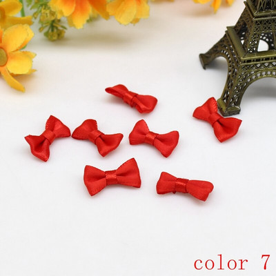 50/100gab 10mm-20mm Mazas satīna lentes bantes ziedu aplikācijas šūt Amatniecības bantītes kāzu ballītes šūšana DIY dekorācijas