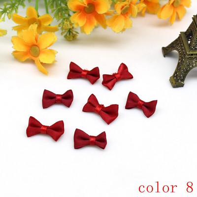 50/100gab 10mm-20mm Mazas satīna lentes bantes ziedu aplikācijas šūt Amatniecības bantītes kāzu ballītes šūšana DIY dekorācijas