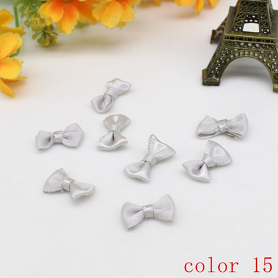 50/100gab 10mm-20mm Mazas satīna lentes bantes ziedu aplikācijas šūt Amatniecības bantītes kāzu ballītes šūšana DIY dekorācijas