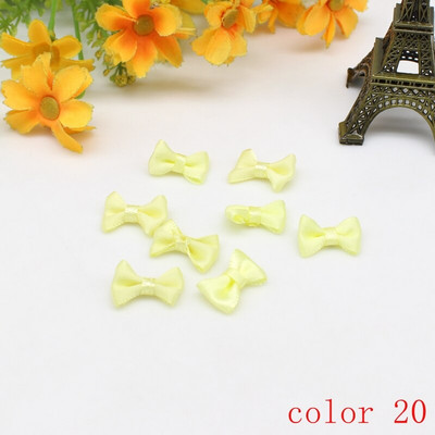 50/100gab 10mm-20mm Mazas satīna lentes bantes ziedu aplikācijas šūt Amatniecības bantītes kāzu ballītes šūšana DIY dekorācijas