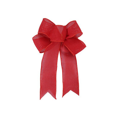 24*19cm 5ausis DIY loks Bowknot Amatniecība Lina lentes bantīte Ziemassvētku rotājums Ziemassvētku eglītes dekors Režģis Svītra bantīte