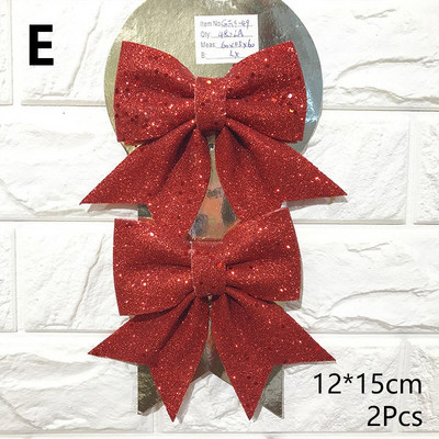 Bowknot Bow Коледни орнаменти Tree Glitter Craft Bows Коледен венец гирлянда Winter Rustic Holiday Мини декоративна панделка Shiny
