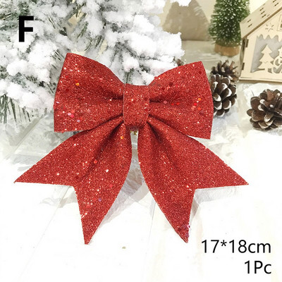 Bowknot Bow Коледни орнаменти Tree Glitter Craft Bows Коледен венец гирлянда Winter Rustic Holiday Мини декоративна панделка Shiny