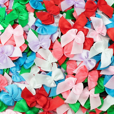 200 vnt. 2,2 * 2 cm juostiniai lankeliai Mažo dydžio poliesterio satino juostelė, gėlė „pasidaryk pats“ amatai, rankų darbo dekoracijos, rankų darbo vakarėlių reikmenys