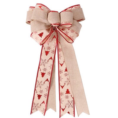 Fundă de in Fundă mare de Crăciun Decoratiuni pentru brad de Crăciun Decoratiuni de Revelion Petrecere de Crăciun Fundite cu panglică