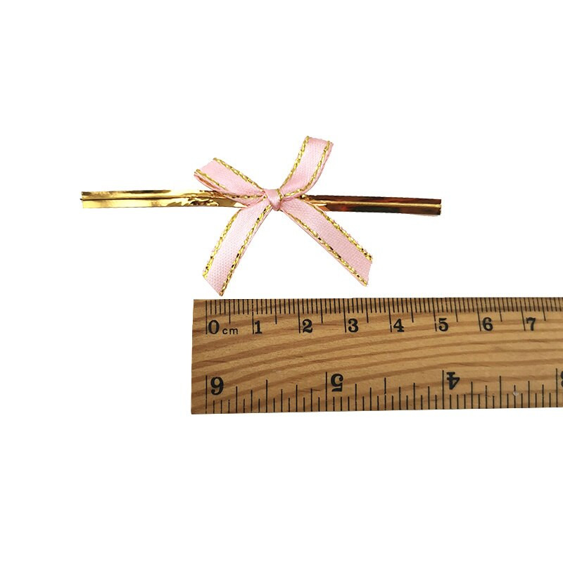 (100 бр./опаковка) Лента със златен ръб Смесена малка панделка за украса на коледно дърво Ръчно изработени консумативи Направи си сам Опаковка за подарък