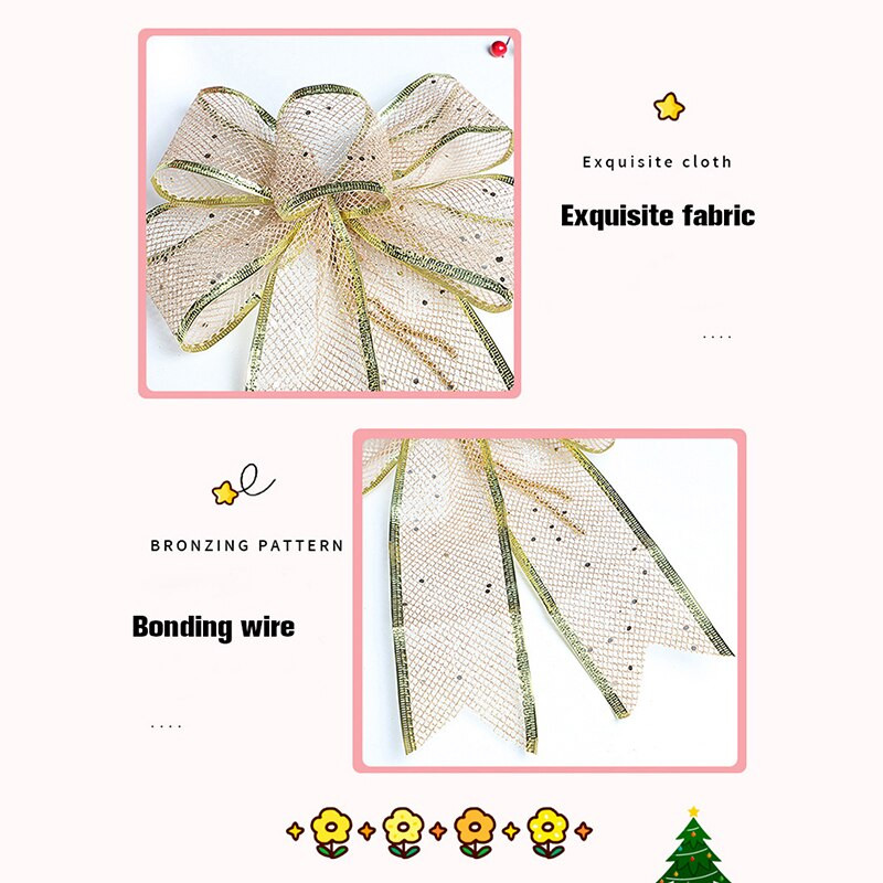 Arcuri decorative cu fundiță pentru pom de Crăciun, fundite mari, decorațiuni de nuntă, pentru petrecere de ani, fundite cadou lucrate manual