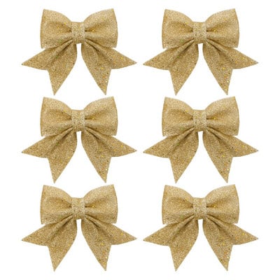 6 vnt Kalėdų vainiko lankelis Mažas Kalėdų eglutės lankelis Auksinis vainikas lankelis Kalėdų eglutės papuošalai Kalėdų lanko-mazgo dekoras