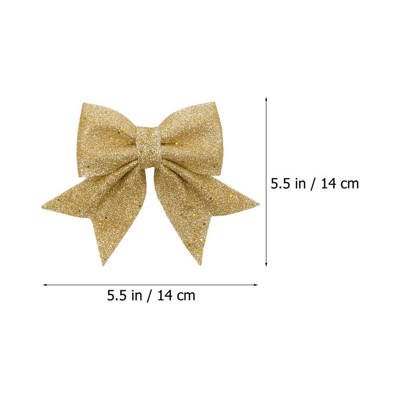 6 vnt Kalėdų vainiko lankelis Mažas Kalėdų eglutės lankelis Auksinis vainikas lankelis Kalėdų eglutės papuošalai Kalėdų lanko-mazgo dekoras