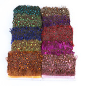 1-meetrine naturaalne faasanist sulgede ääris Dekoratiivne sulgedest lint 5-7 CM Väikesed ploomid käsitöörõivaste peoaksessuaariks