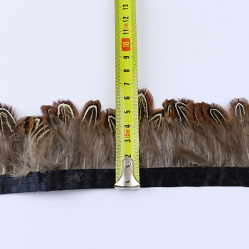 Διακοσμητική κορδέλα με φτερά 1 μέτρου φυσικού φτερού φασιανού Διακοσμητική κορδέλα με φτερά 5-7 εκ. για αξεσουάρ πάρτι ρούχων χειροτεχνίας