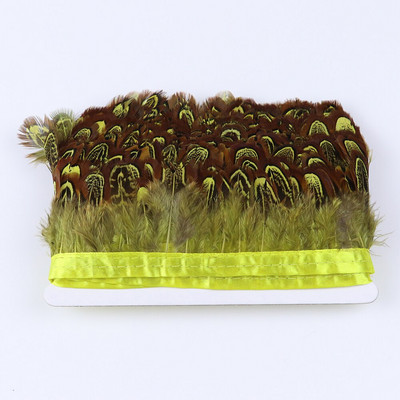 1-meetrine naturaalne faasanist sulgede ääris Dekoratiivne sulgedest lint 5-7 CM Väikesed ploomid käsitöörõivaste peoaksessuaariks