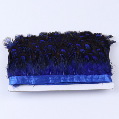 1-meetrine naturaalne faasanist sulgede ääris Dekoratiivne sulgedest lint 5-7 CM Väikesed ploomid käsitöörõivaste peoaksessuaariks