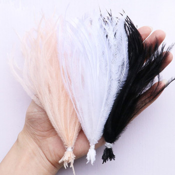 100 τμχ/Παρτίδα Φυσικά φτερά στρουθοκαμήλου DIY Μαλλιά λοφίο μεταξωτό σκουλαρίκι Κοσμήματα κατασκευής αξεσουάρ Διακοσμητικά φτερά χειροτεχνίας 10-18 εκ.