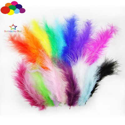 Сиви Macarons Color Turkey Feathers 100 Pcs Diy Fluff Imported for Wave Ball Gift Box Материал Dream Catcher Material