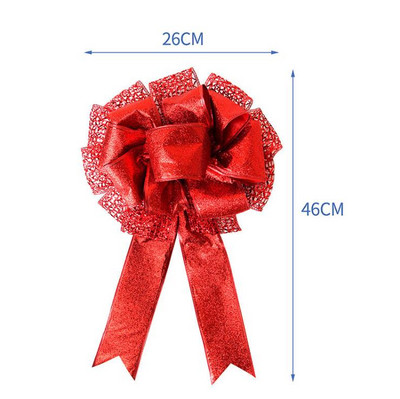 Velike božićne mašne Ukrasi za božićno drvce Ručno izrađene karirane mašne Novogodišnje uređenje doma Mašnice za zamatanje darova za obrt