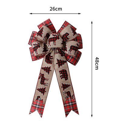 Velike božićne mašne Ukrasi za božićno drvce Ručno izrađene karirane mašne Novogodišnje uređenje doma Mašnice za zamatanje darova za obrt