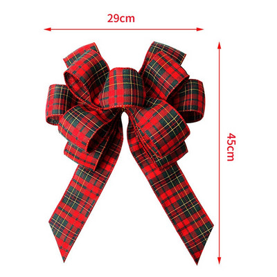 Velike božićne mašne Ukrasi za božićno drvce Ručno izrađene karirane mašne Novogodišnje uređenje doma Mašnice za zamatanje darova za obrt