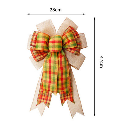 Velike božićne mašne Ukrasi za božićno drvce Ručno izrađene karirane mašne Novogodišnje uređenje doma Mašnice za zamatanje darova za obrt