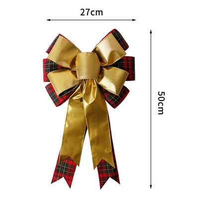 Velike božićne mašne Ukrasi za božićno drvce Ručno izrađene karirane mašne Novogodišnje uređenje doma Mašnice za zamatanje darova za obrt