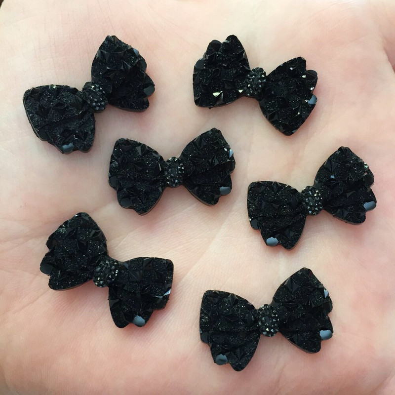 40 komada smole, slatka srebrna mašna, ravna poleđina, spomenar sa vještačkim dijamantima DIY vjenčani ukras Ukosnica Dodaci Rukotvorine F549