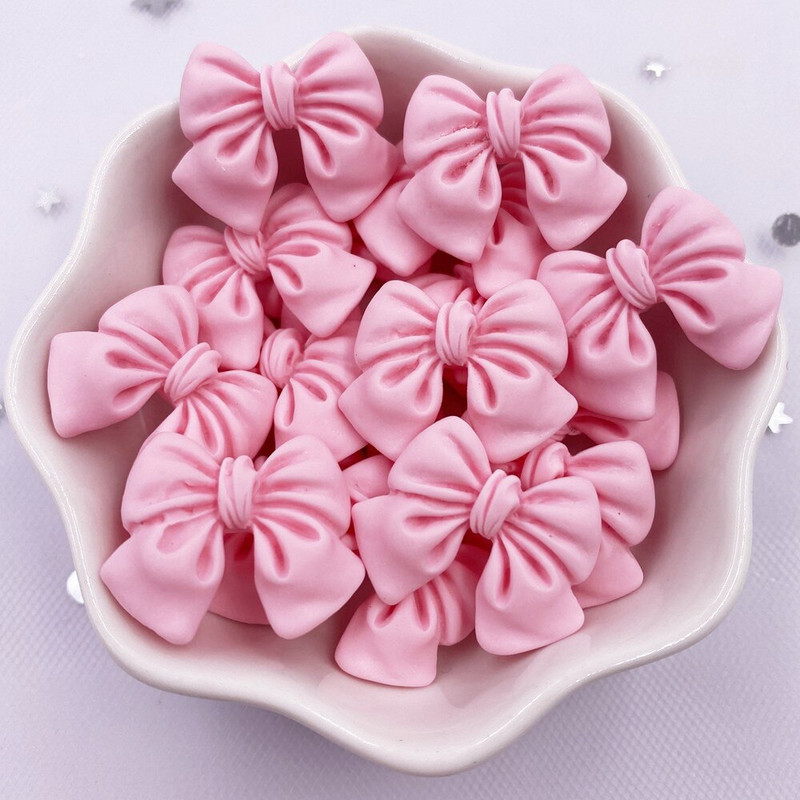 20 de bucăți rășină Kawaii pictat colorat desene animate bowknot flatback piatră figurine album de însemnări DIY decor accesorii pentru casă artizanat M201
