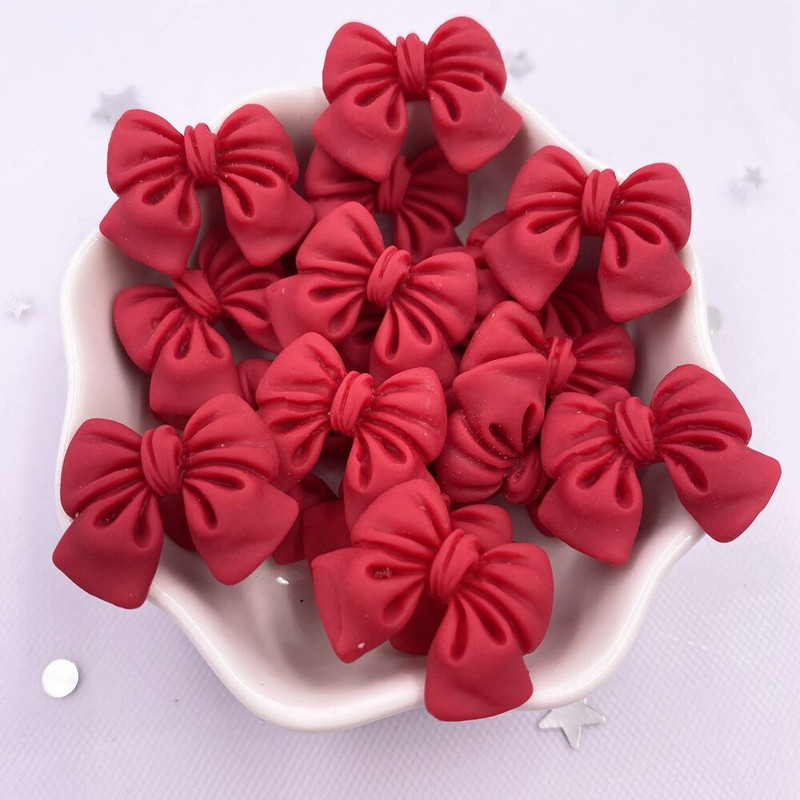 20 de bucăți rășină Kawaii pictat colorat desene animate bowknot flatback piatră figurine album de însemnări DIY decor accesorii pentru casă artizanat M201