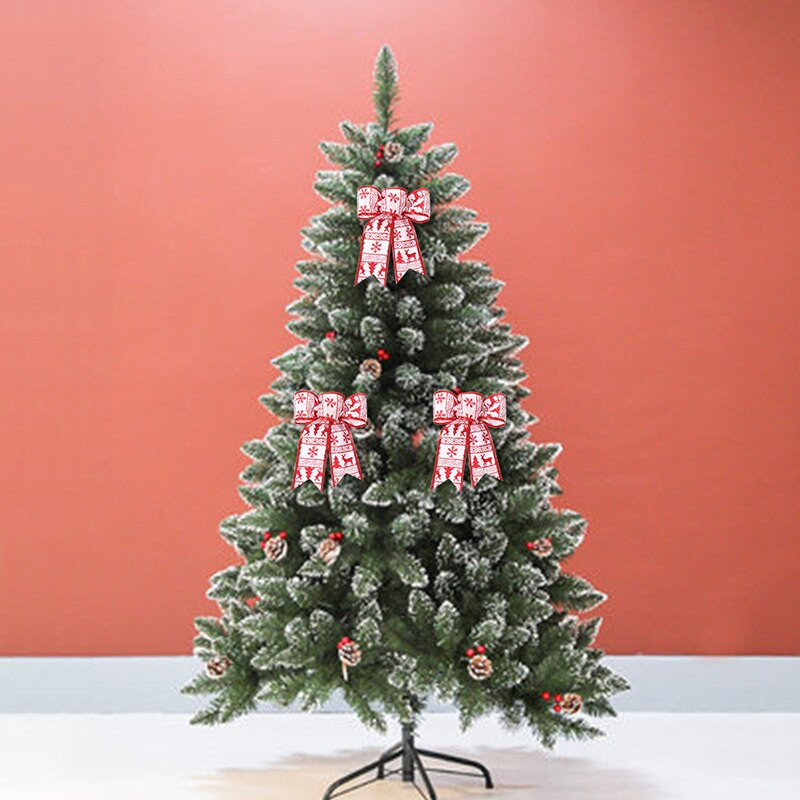 3 urechi fundă de Crăciun Panglică Decor de Anul Nou Decorat pentru brad de Crăciun Fundițe pentru artizanat Tema de Crăciun Arc mic DIY de in